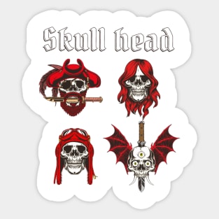 red skull head Sticker